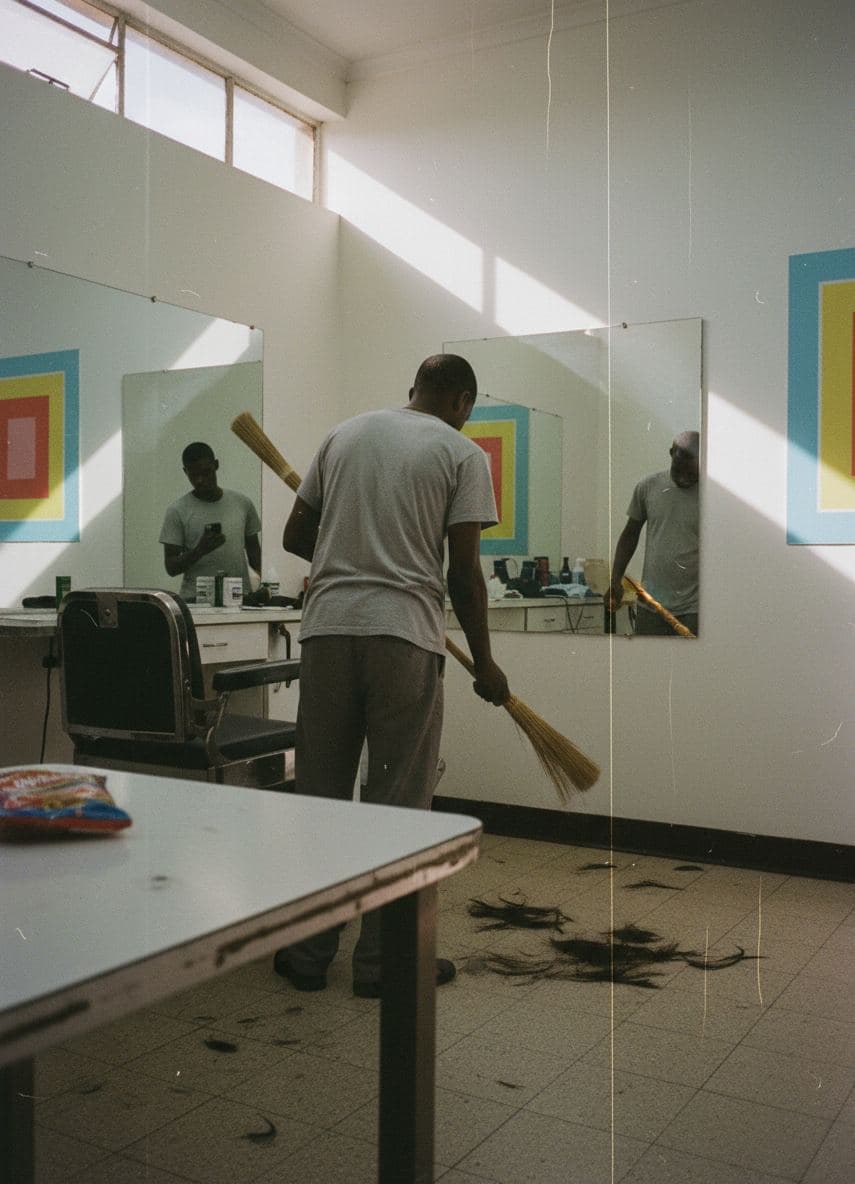 Muzi Sweeps the Floor — abstract work by Saskia Vandenberg — MODULAR · a one-of-a-kind original