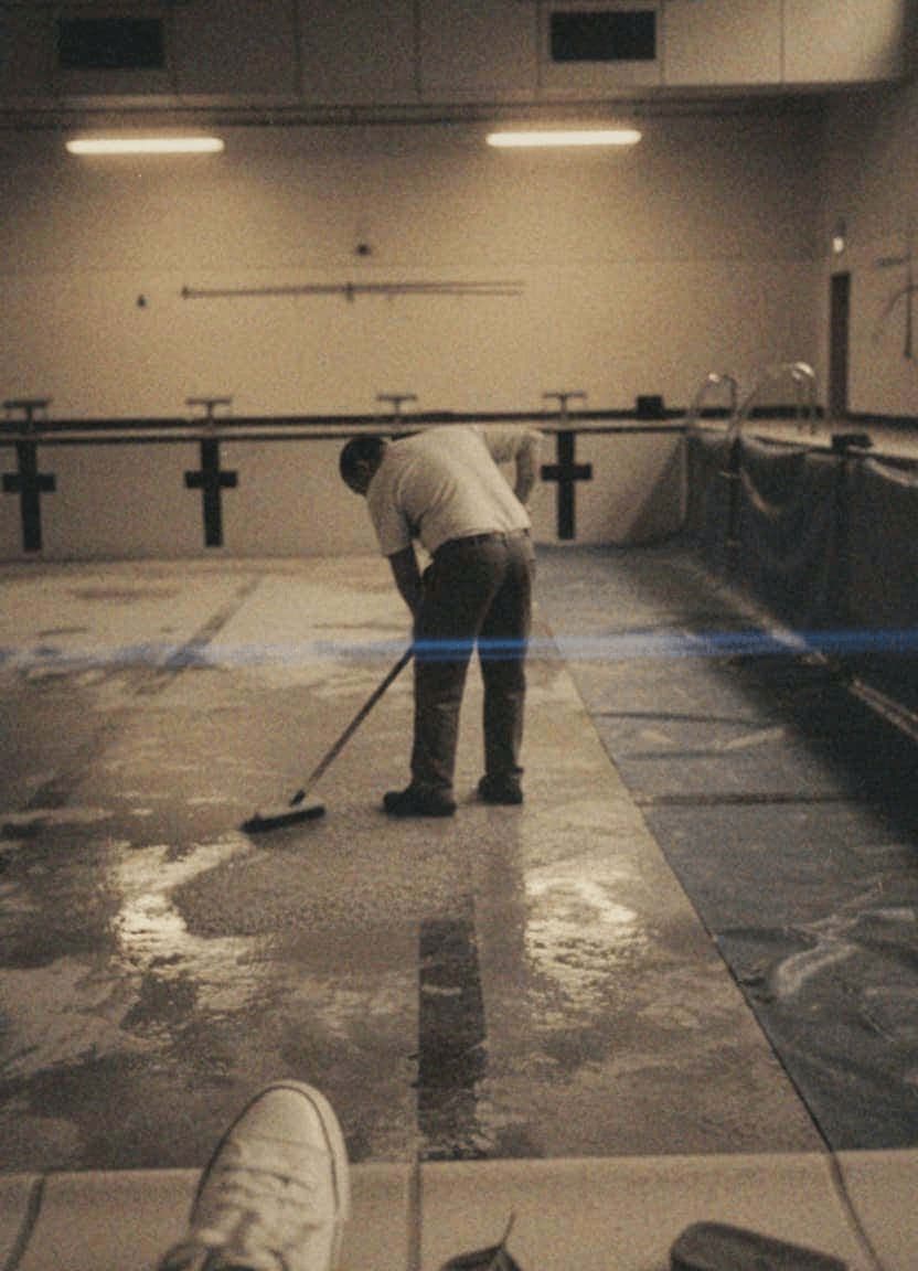 Natatorium Sweeping — photograph by Lars Jonsen — MODULAR · 13 × 18 cm limited edition of 10