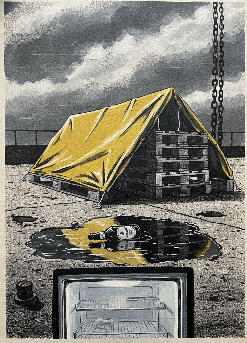 Niehl Secures the Tarp — abstract work by Stefan Tannhäuser — MODULAR · a one-of-a-kind original