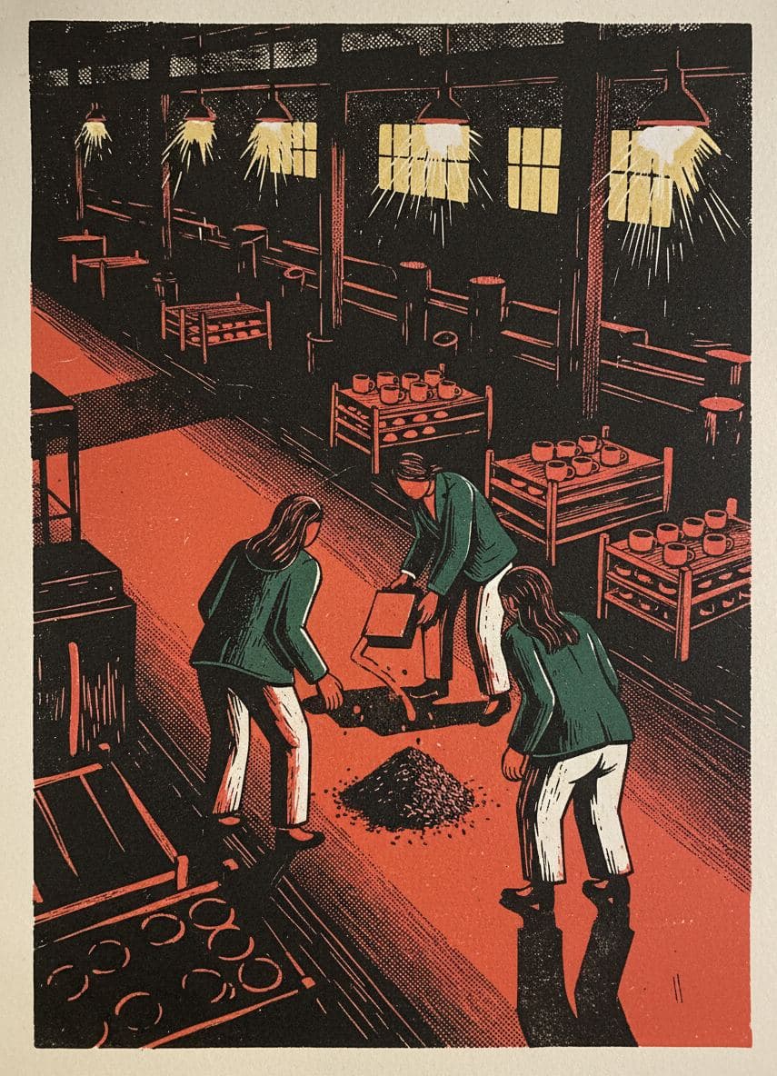 orange floor, late afternoon — print by Yuko Shimizu-Tachibana — MODULAR · a one-of-a-kind original