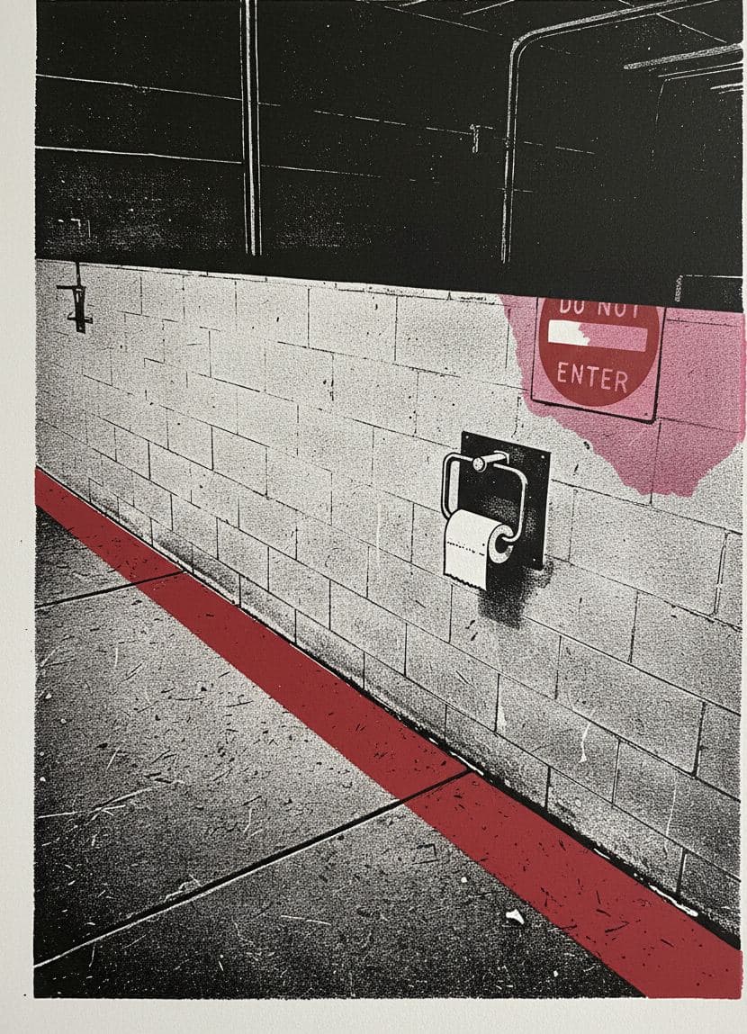 Painting the Floor Stripe — print by Anya Pietrowski — MODULAR · a one-of-a-kind original