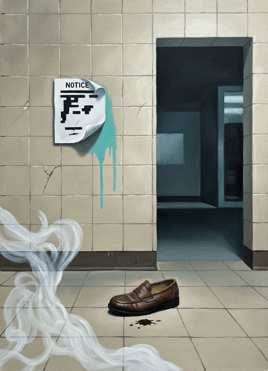 Penny Loafer on Beige Tile — abstract work by Viktor Eklund — MODULAR · a one-of-a-kind original