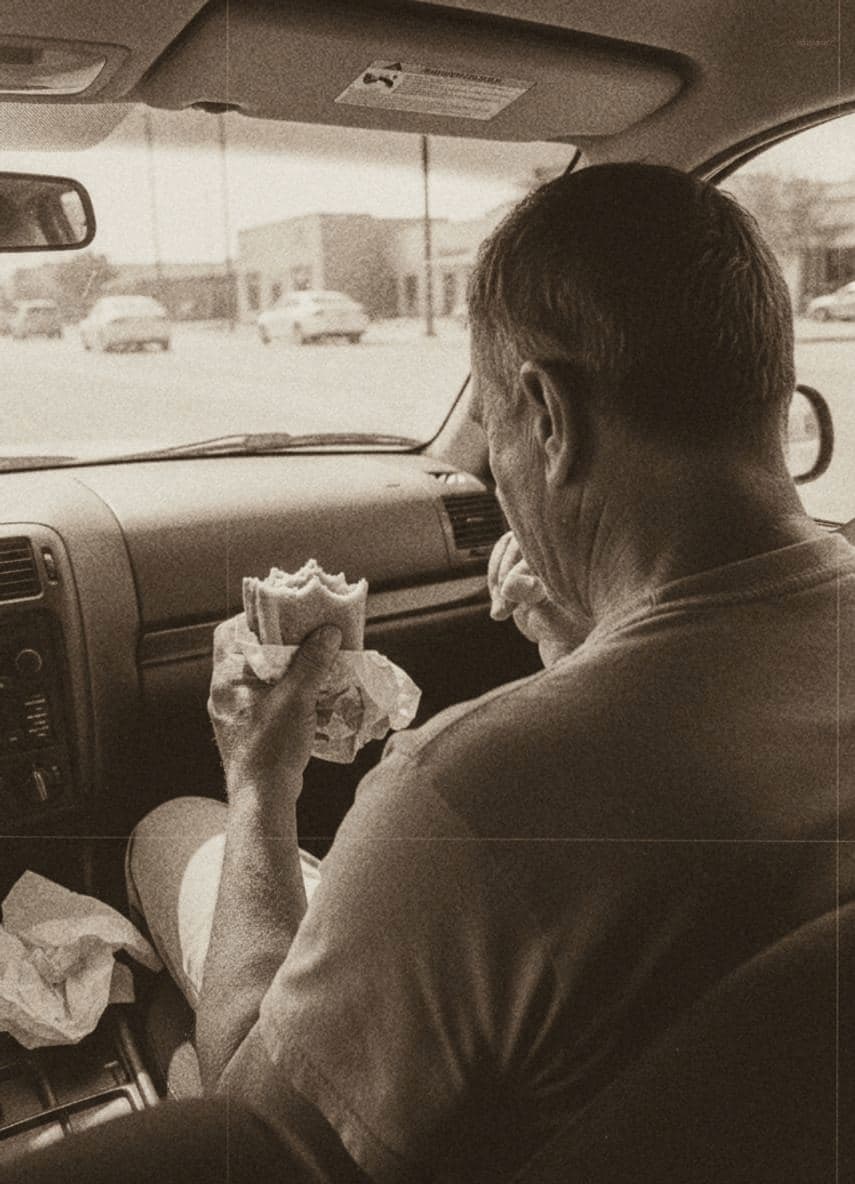 Picking at a Sandwich — photograph by Nadia Vorholt — MODULAR · 13 × 18 cm limited edition of 10