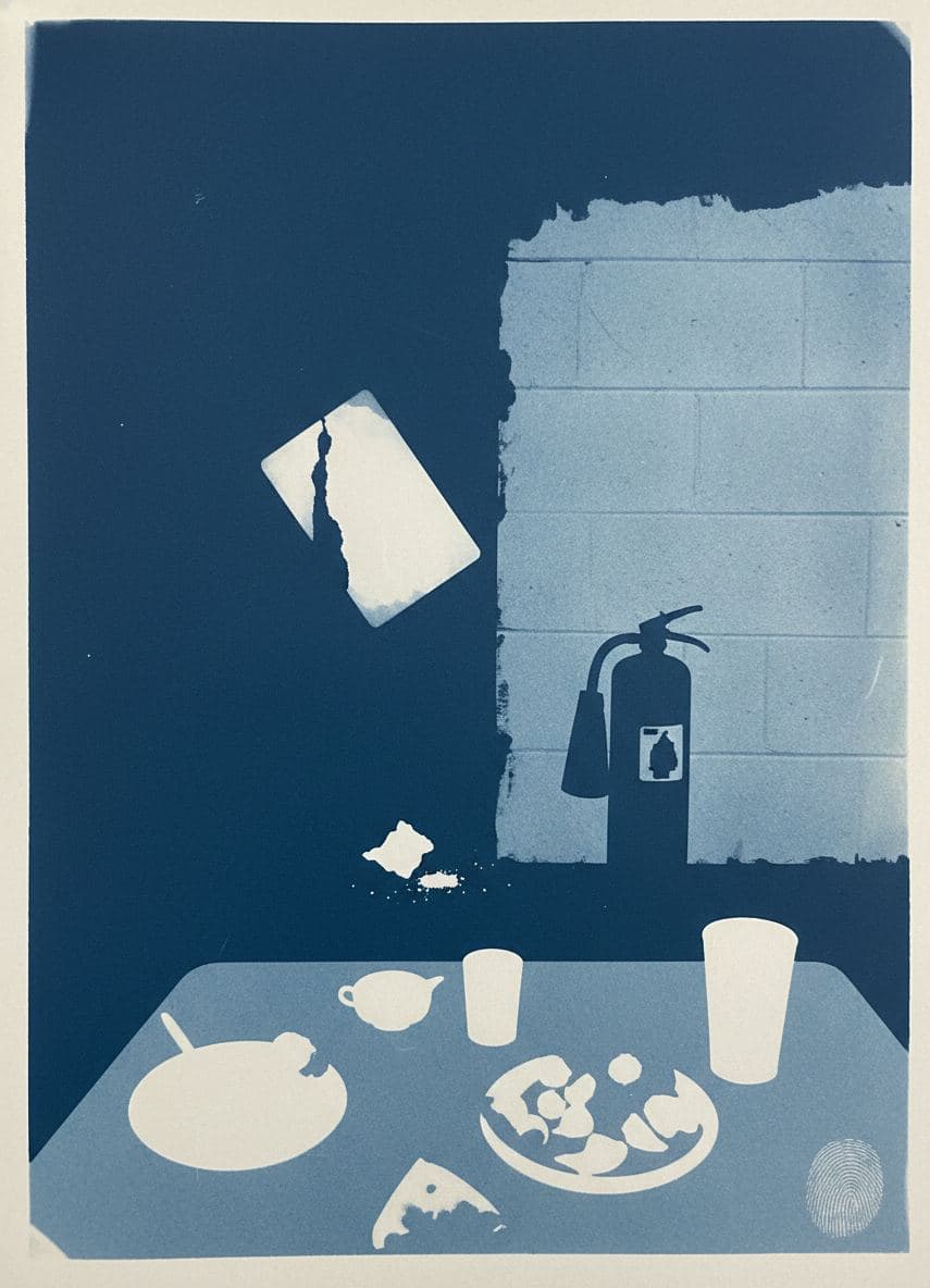 Pizza Box Against the Wall — abstract work by Saskia Vandenberg — MODULAR · a one-of-a-kind original