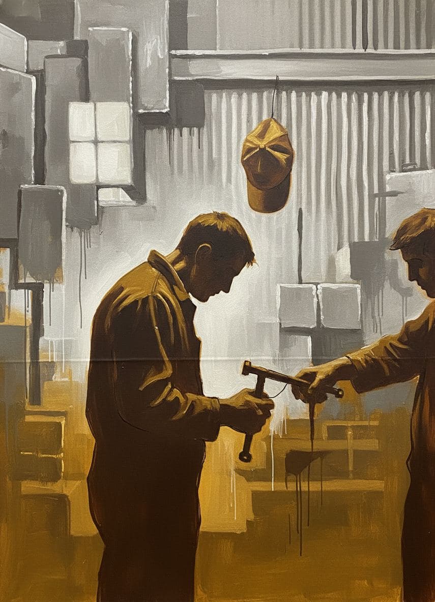 Portree's Tuesday oil & steel — abstract work by Stefan Tannhäuser — MODULAR · a one-of-a-kind original