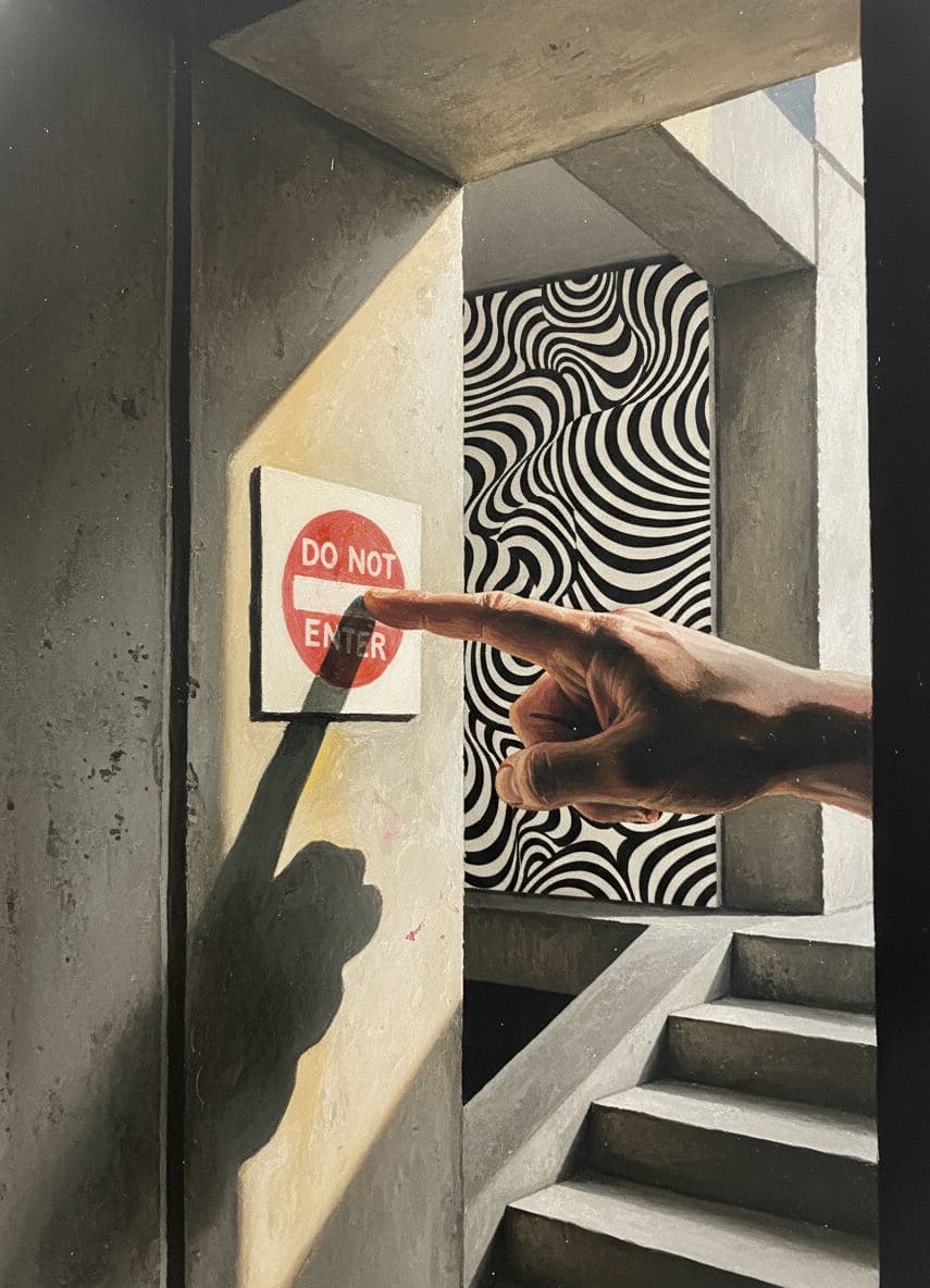 Pressing the Sign — abstract work by Stefan Tannhäuser — MODULAR · a one-of-a-kind original