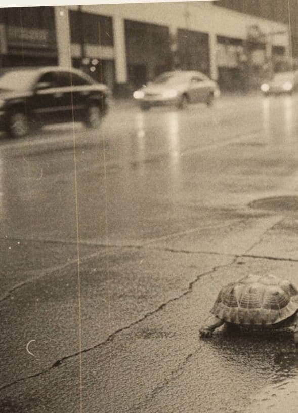 Pushing Across Wet Pavement — photograph by Akiko Tatsumi — MODULAR · 13 × 18 cm limited edition of 10