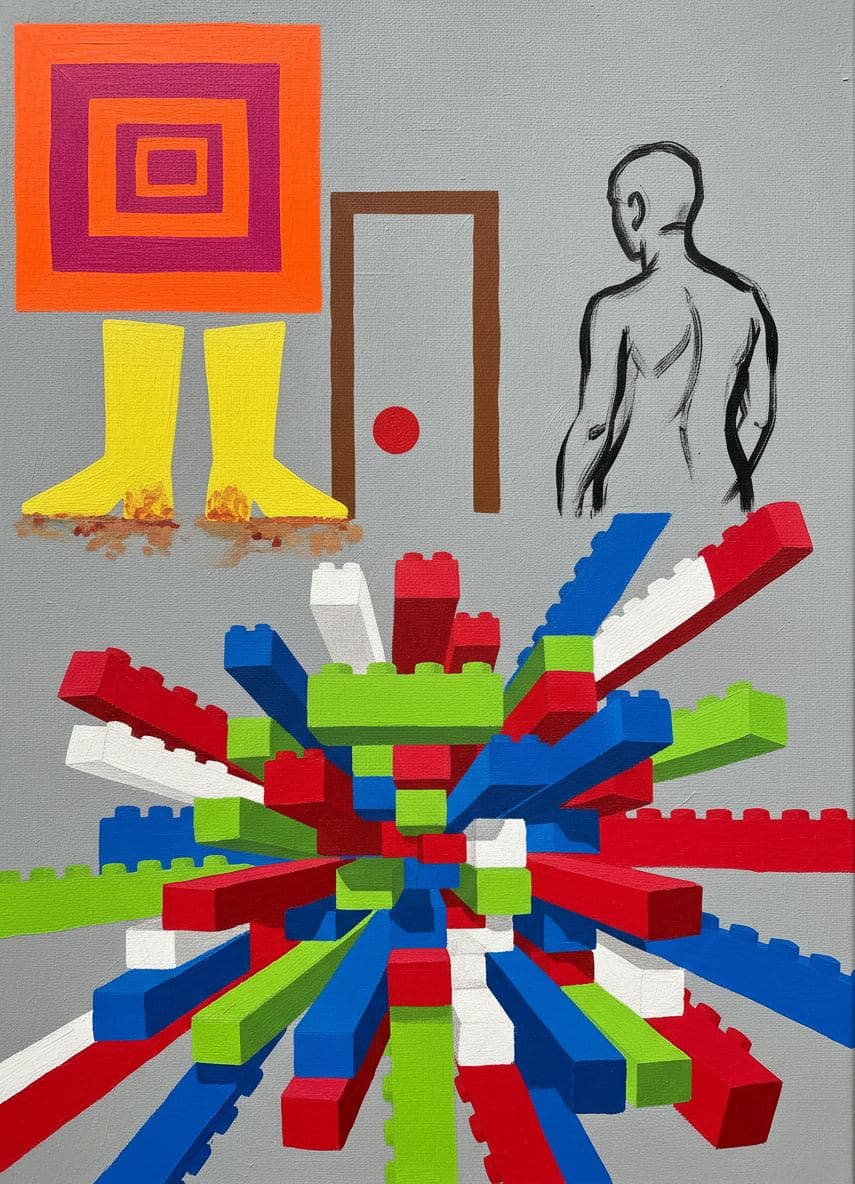 Red LED on the Wall — abstract work by Viktor Eklund — MODULAR · a one-of-a-kind original