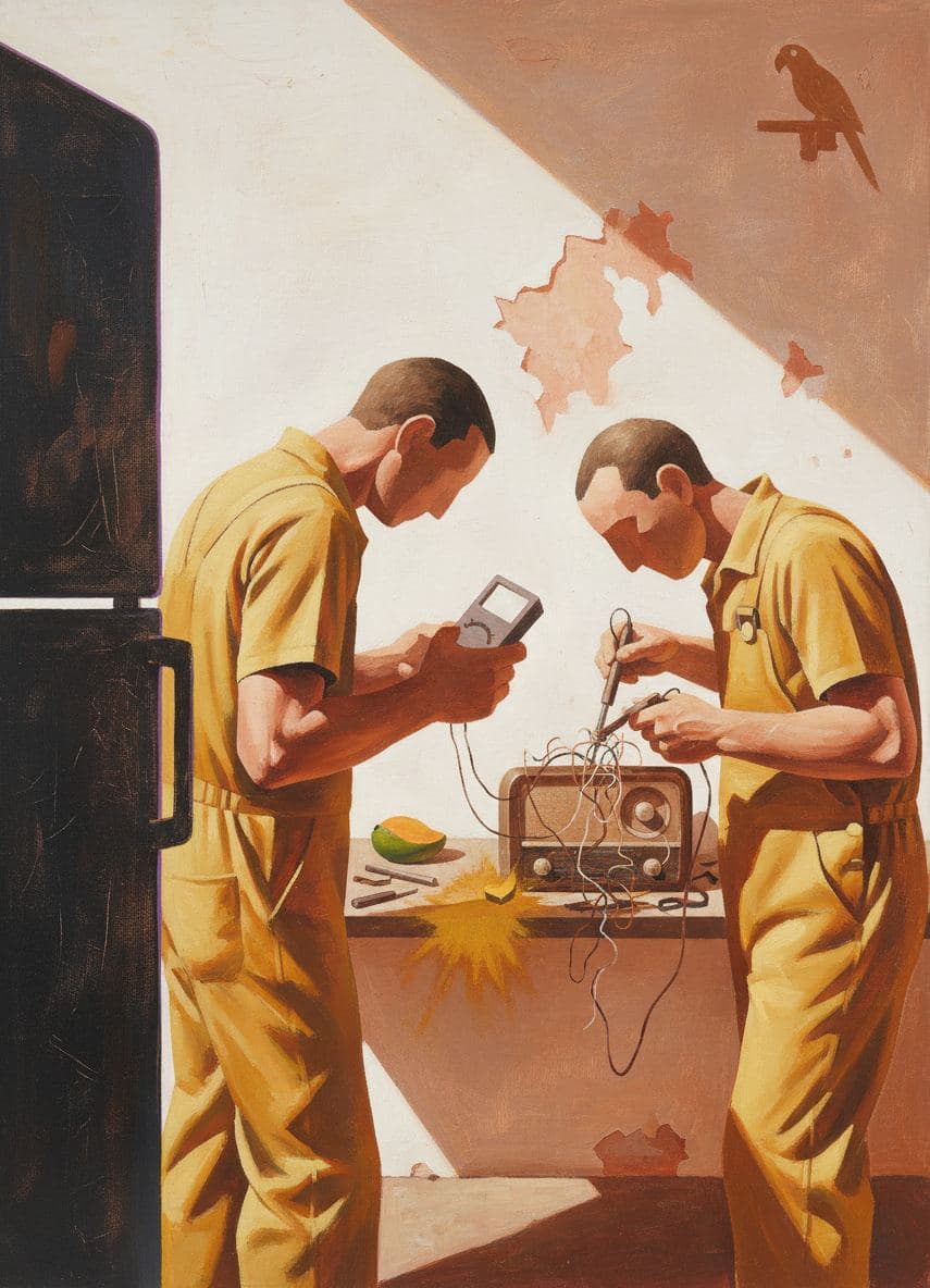 Rewiring the Old Radio — abstract work by Saskia Vandenberg — MODULAR · a one-of-a-kind original