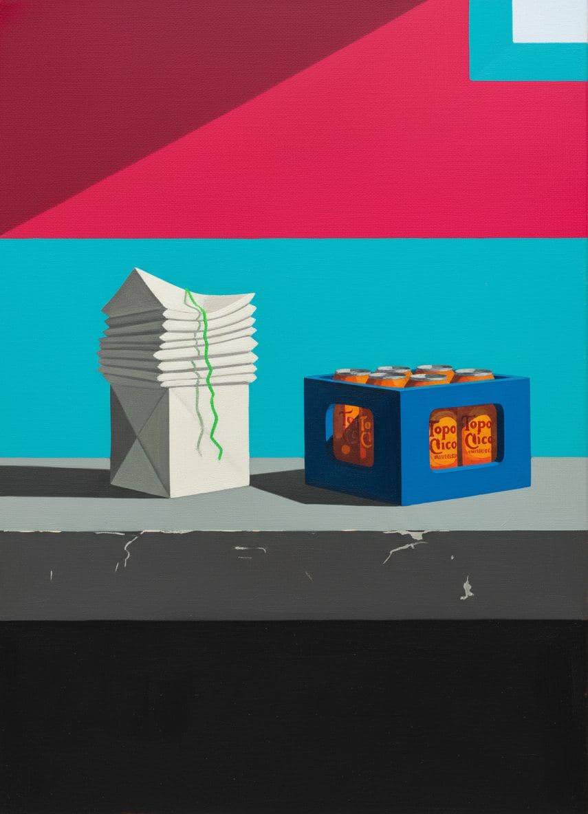 Rosa Stacks the Napkins — abstract work by Viktor Eklund — MODULAR · a one-of-a-kind original