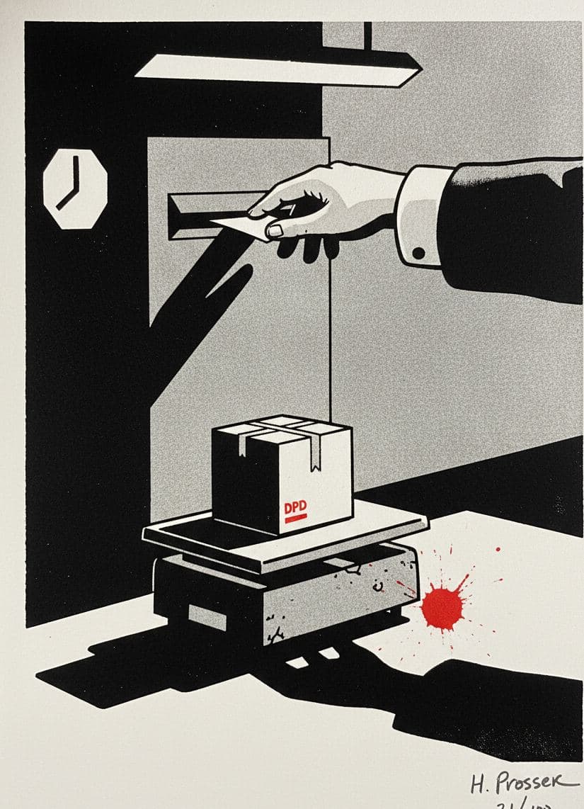 Sabine Mailing the Letter — print by Hilda Prosser — MODULAR · a one-of-a-kind original