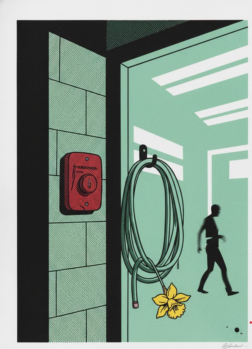 Schindler's Button Waiting — print by Anya Pietrowski — MODULAR · a one-of-a-kind original