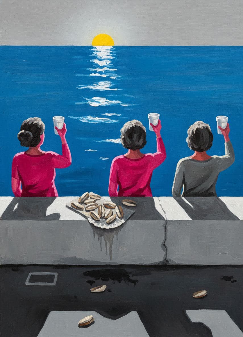 Seawall with a White Sock — abstract work by Viktor Eklund — MODULAR · a one-of-a-kind original