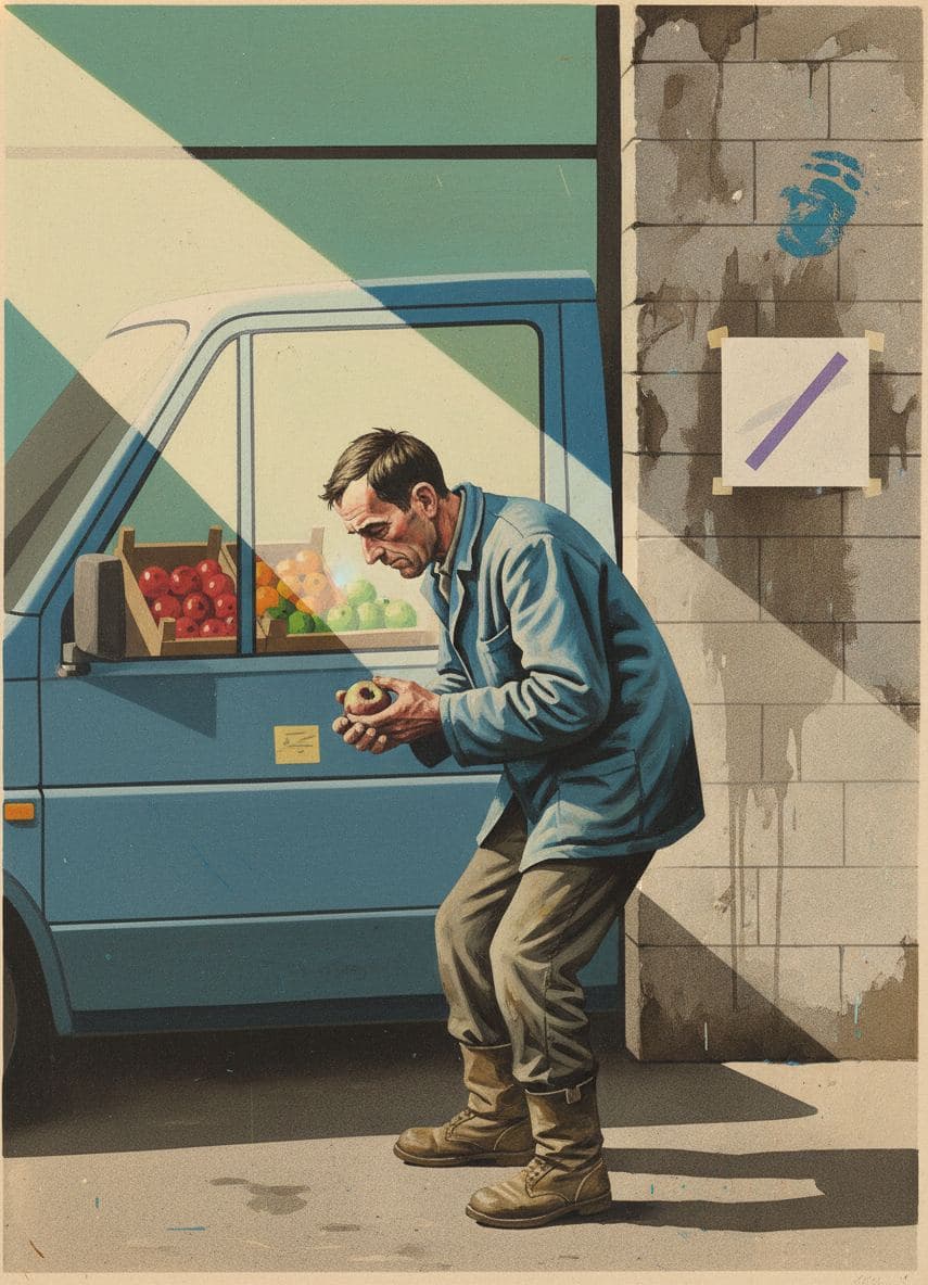 Selecting a Bruised Apple — abstract work by Stefan Tannhäuser — MODULAR · a one-of-a-kind original