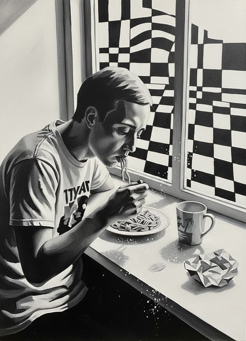 Shoveling Cold Pasta — abstract work by Viktor Eklund — MODULAR · a one-of-a-kind original