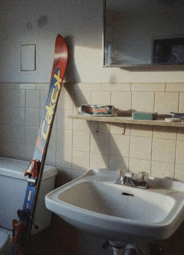 Ski in the Bathroom — photograph by Klara Mertz — MODULAR · 13 × 18 cm limited edition of 10