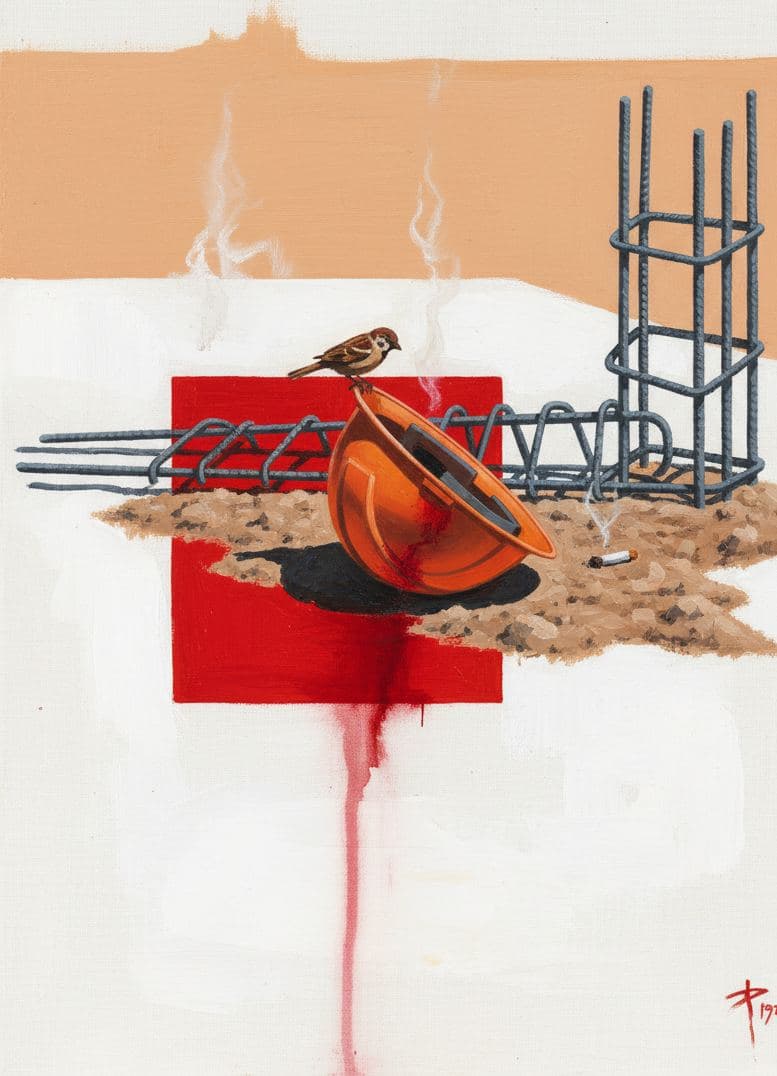Sparrow Pecks at a Butt — abstract work by Saskia Vandenberg — MODULAR · a one-of-a-kind original
