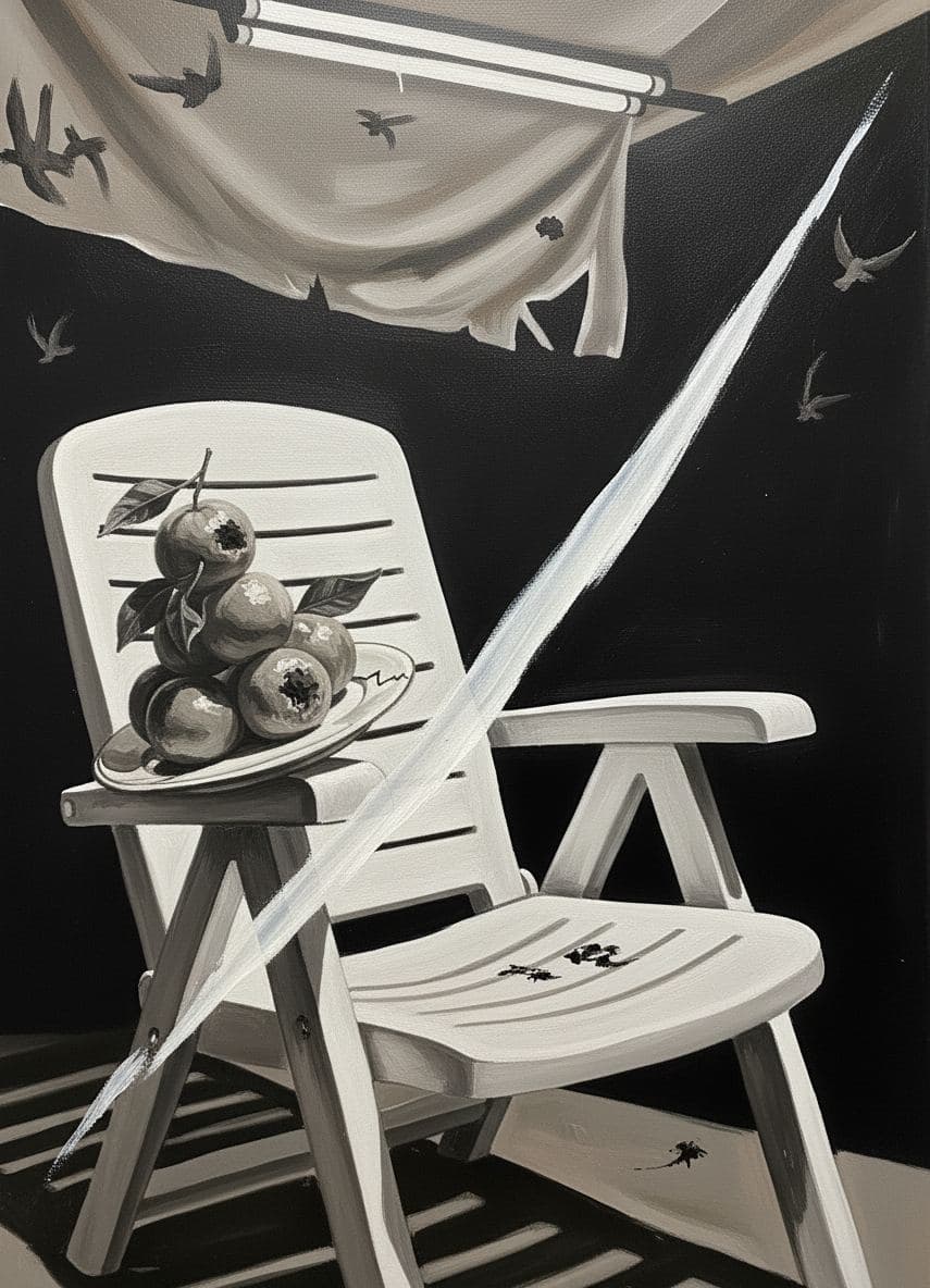 Spilling the Clementines — abstract work by Viktor Eklund — MODULAR · a one-of-a-kind original