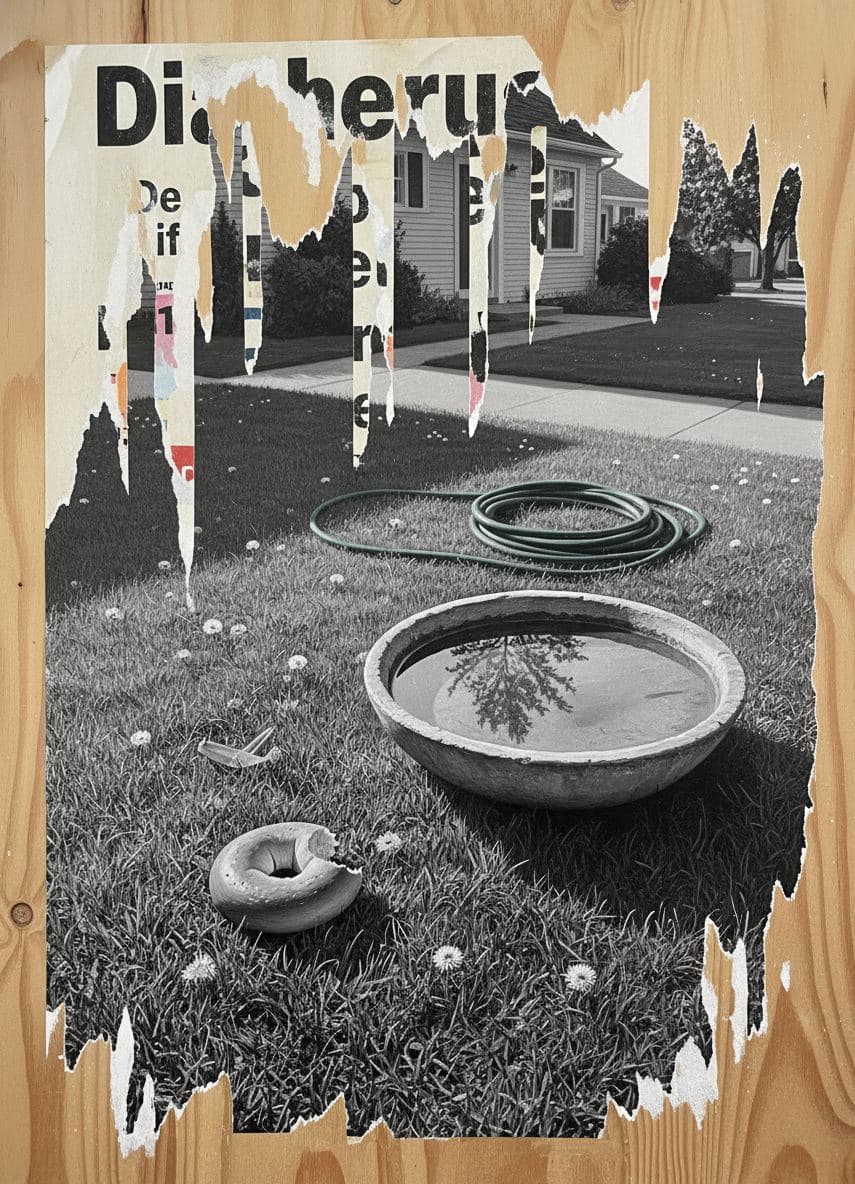 Spilling the Dew — collage by Irmela Bechmann — MODULAR · a one-of-a-kind original