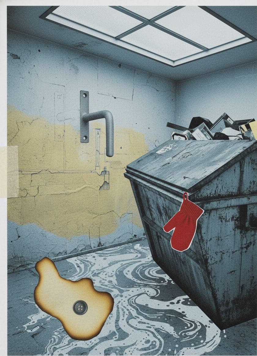 Spilling the Dumpster — collage by Irmela Bechmann — MODULAR · a one-of-a-kind original