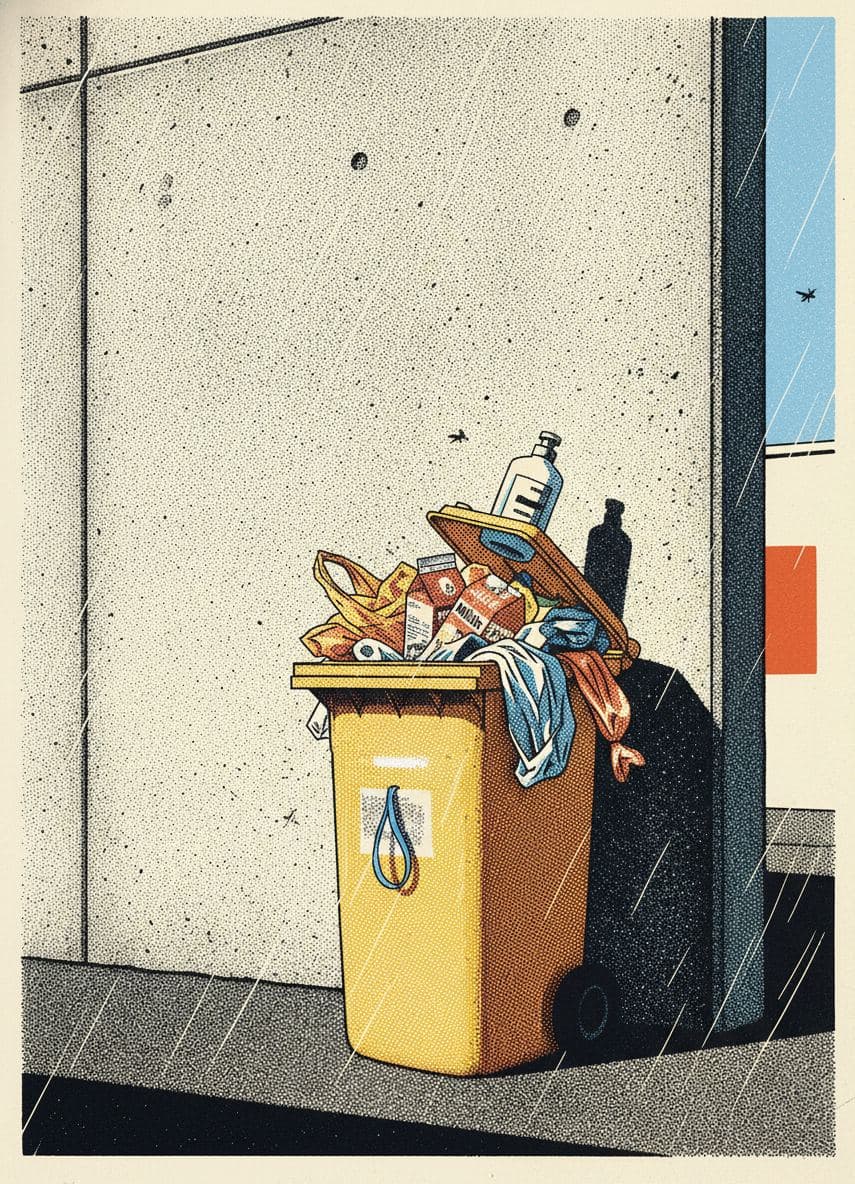 Spilling the Week's Rubbish — print by Yuko Shimizu-Tachibana — MODULAR · a one-of-a-kind original