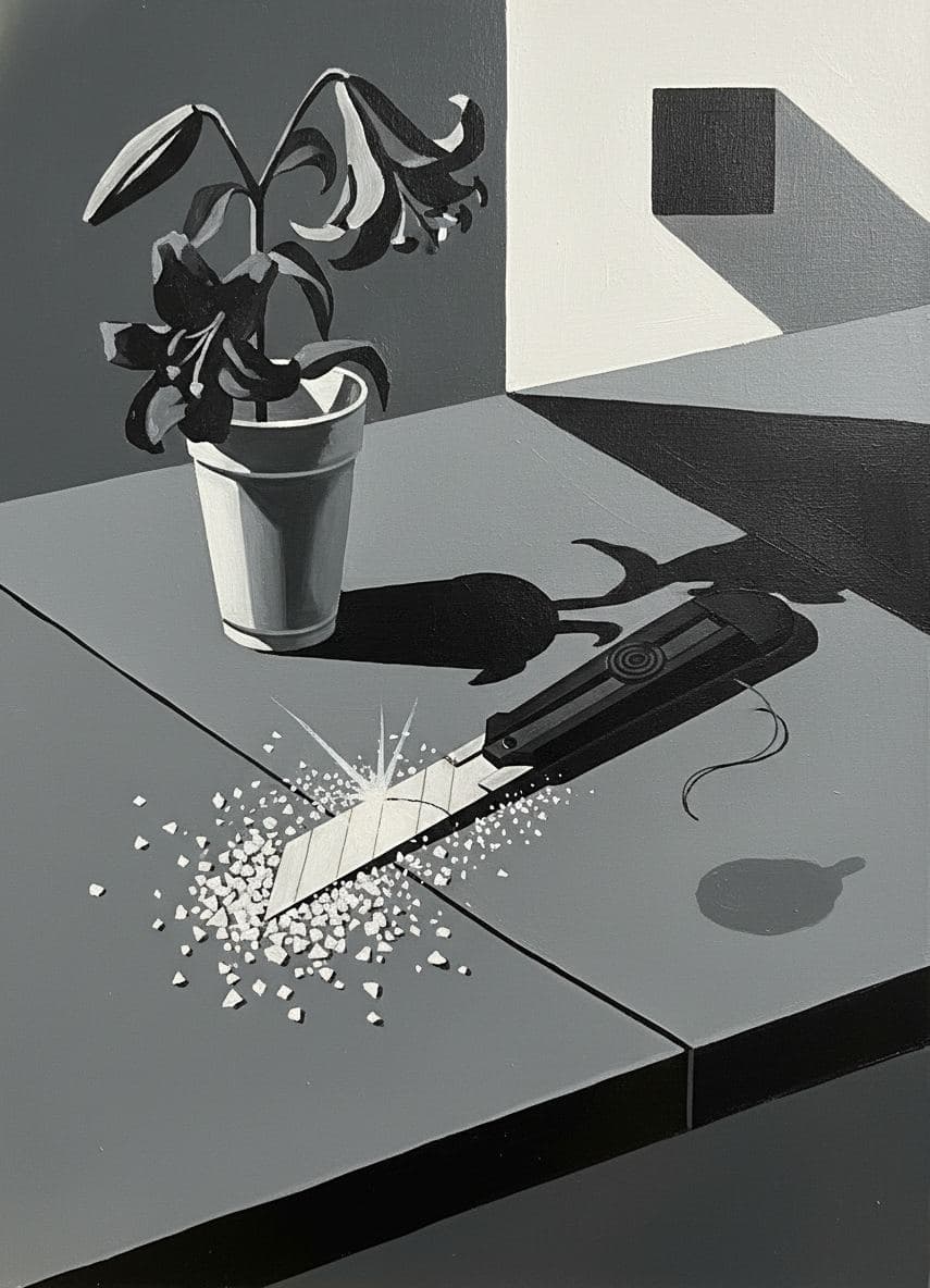 Spilling White Powder — abstract work by Viktor Eklund — MODULAR · a one-of-a-kind original