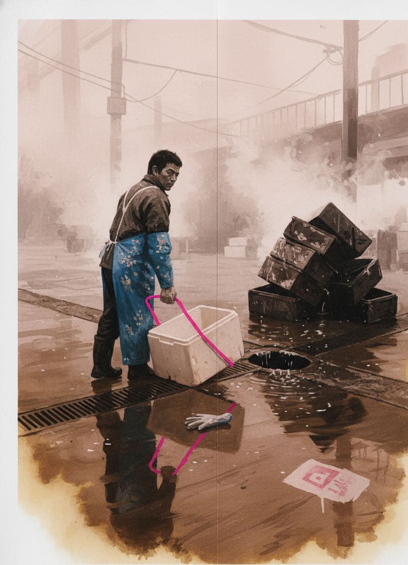 squall at the fish market — abstract work by Stefan Tannhäuser — MODULAR · a one-of-a-kind original