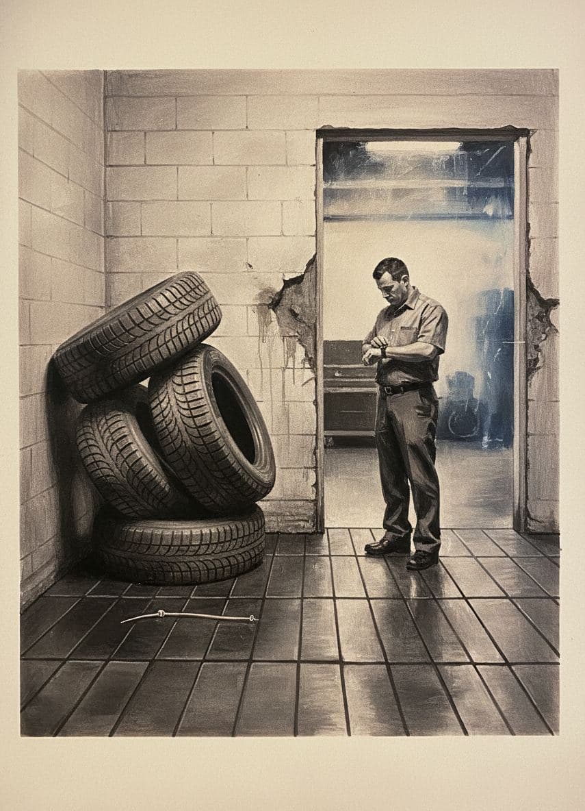 Stacking the Winter Tires — abstract work by Saskia Vandenberg — MODULAR · a one-of-a-kind original
