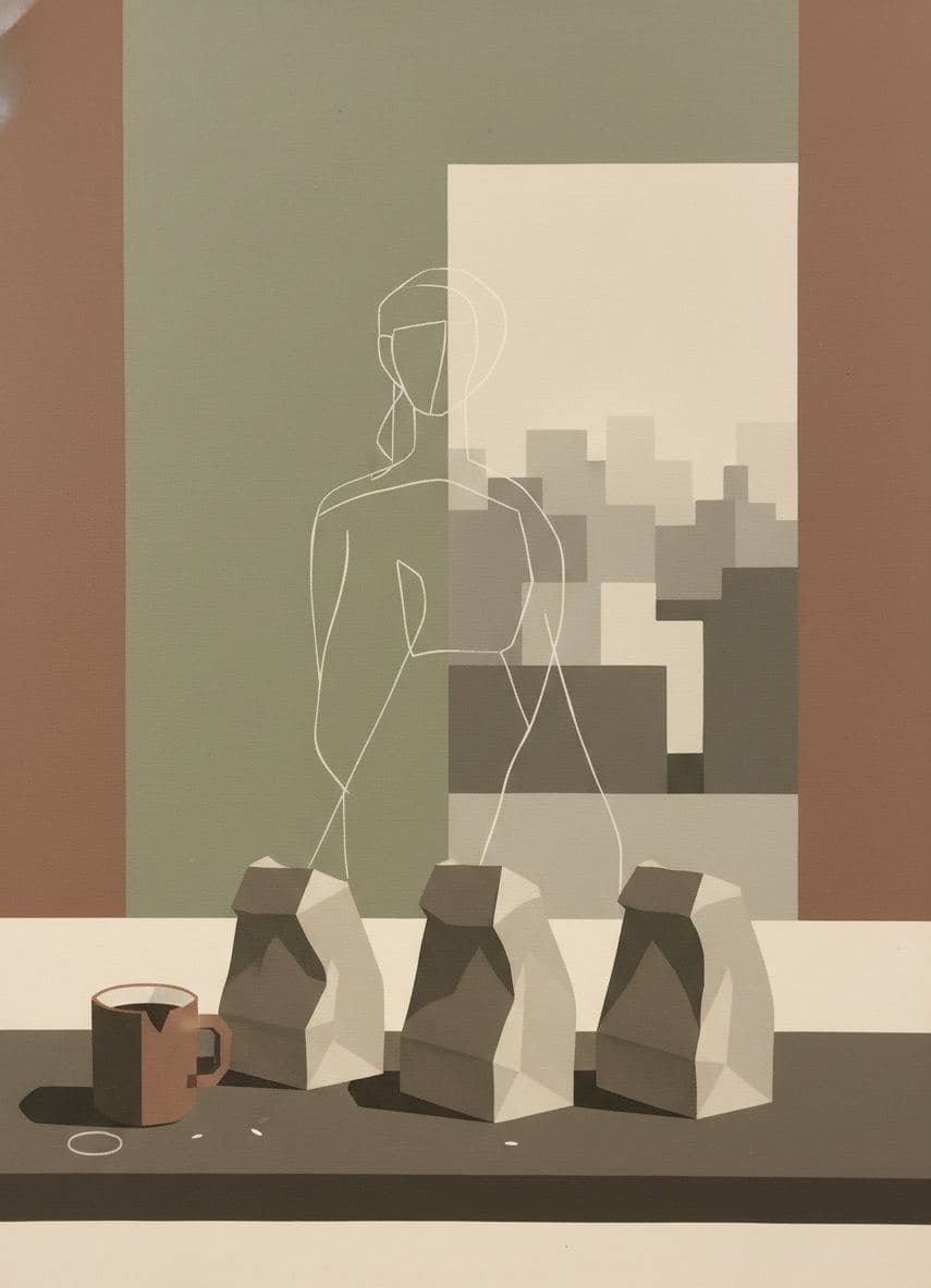 Takeout Bags on the Counter — Saskia Vandenberg · MODULAR one-of-a-kind original