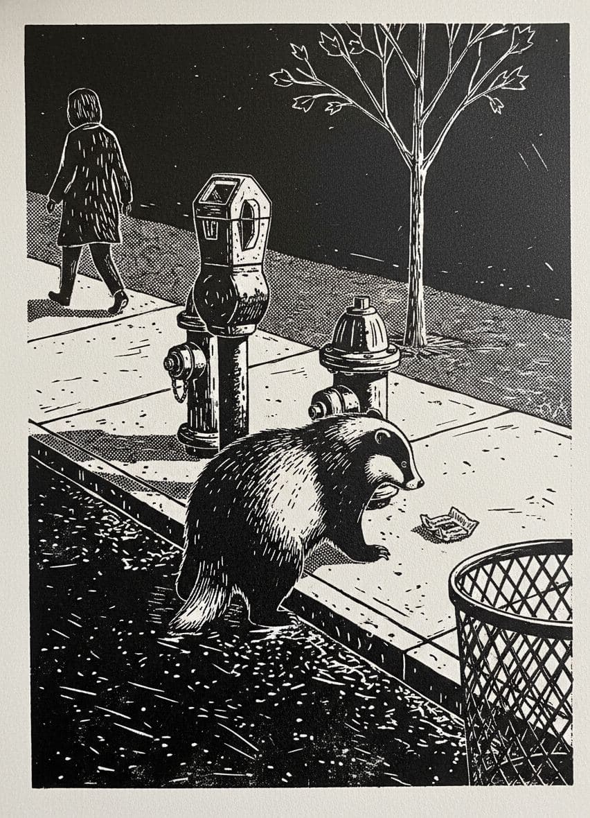 The Badger Finds a Slot — print by Anya Pietrowski — MODULAR · a one-of-a-kind original