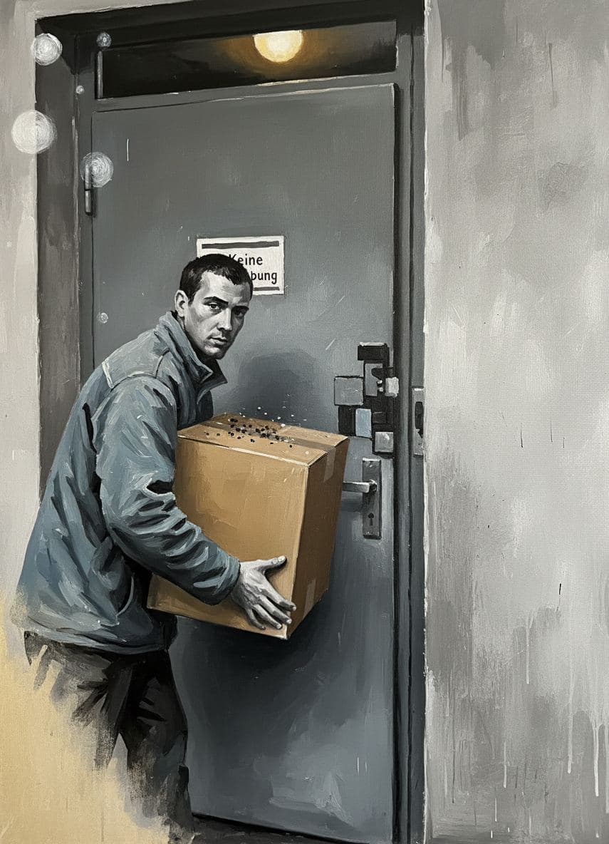 The Brown Box on the Step — abstract work by Viktor Eklund — MODULAR · a one-of-a-kind original