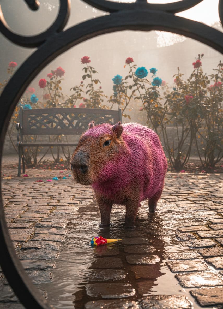 The Capybara's Celebration — abstract work by Stefan Tannhäuser — MODULAR · a one-of-a-kind original