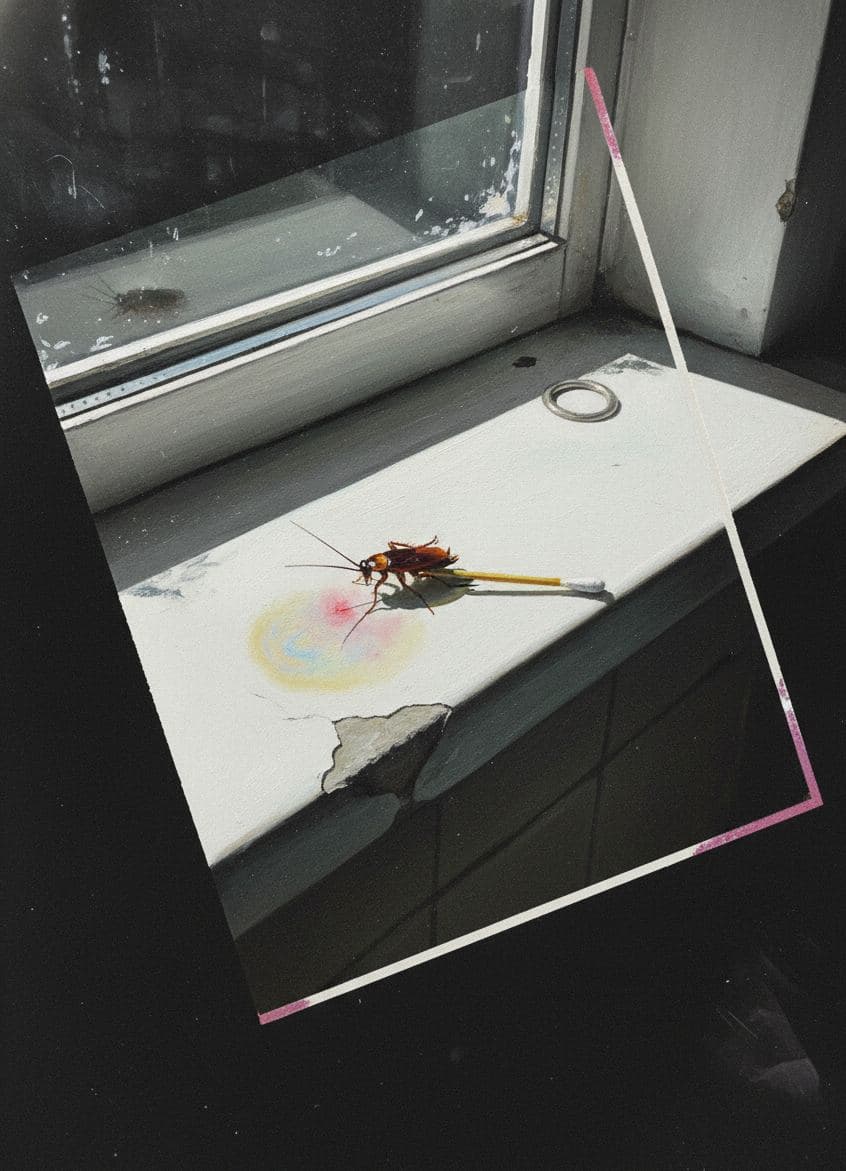 The Cockroach and the Swab — abstract work by Saskia Vandenberg — MODULAR · a one-of-a-kind original