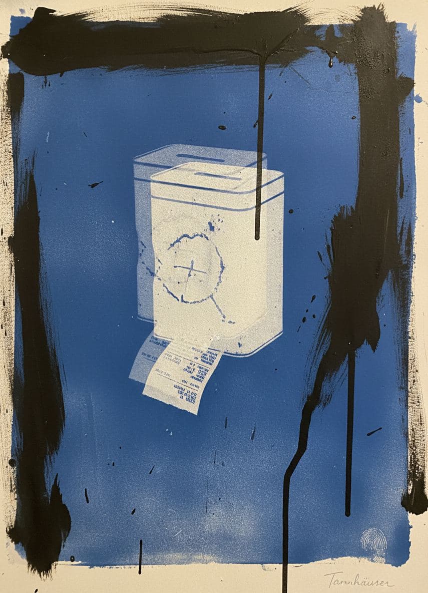 The Dented Tin's Plea — abstract work by Stefan Tannhäuser — MODULAR · a one-of-a-kind original