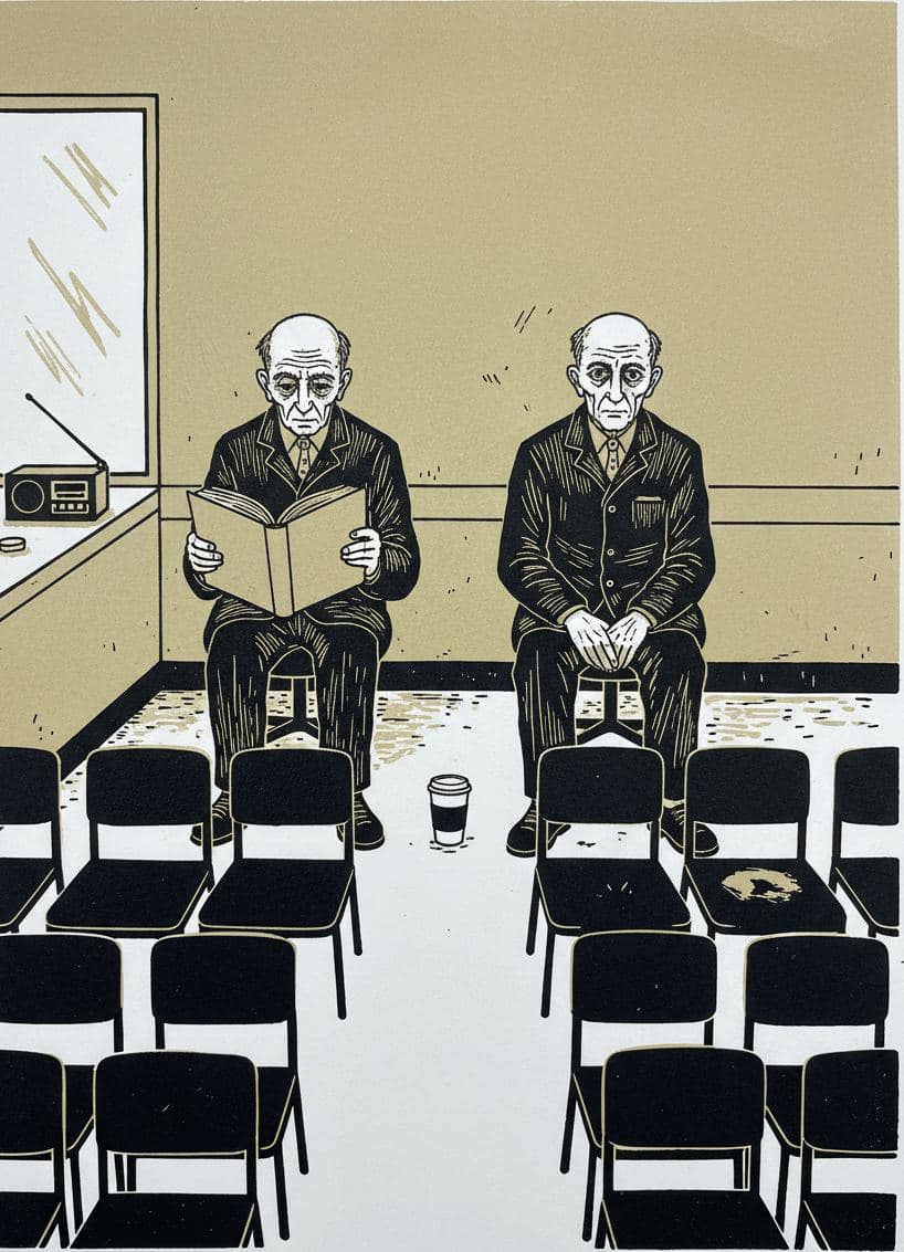 The DMV Office Chairs — print by Yuko Shimizu-Tachibana — MODULAR · 13 × 18 cm limited edition of 10