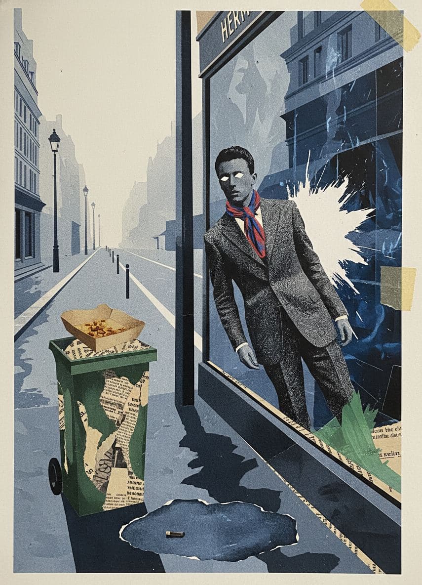 The First Taxi Arrives — collage by Irmela Bechmann — MODULAR · a one-of-a-kind original