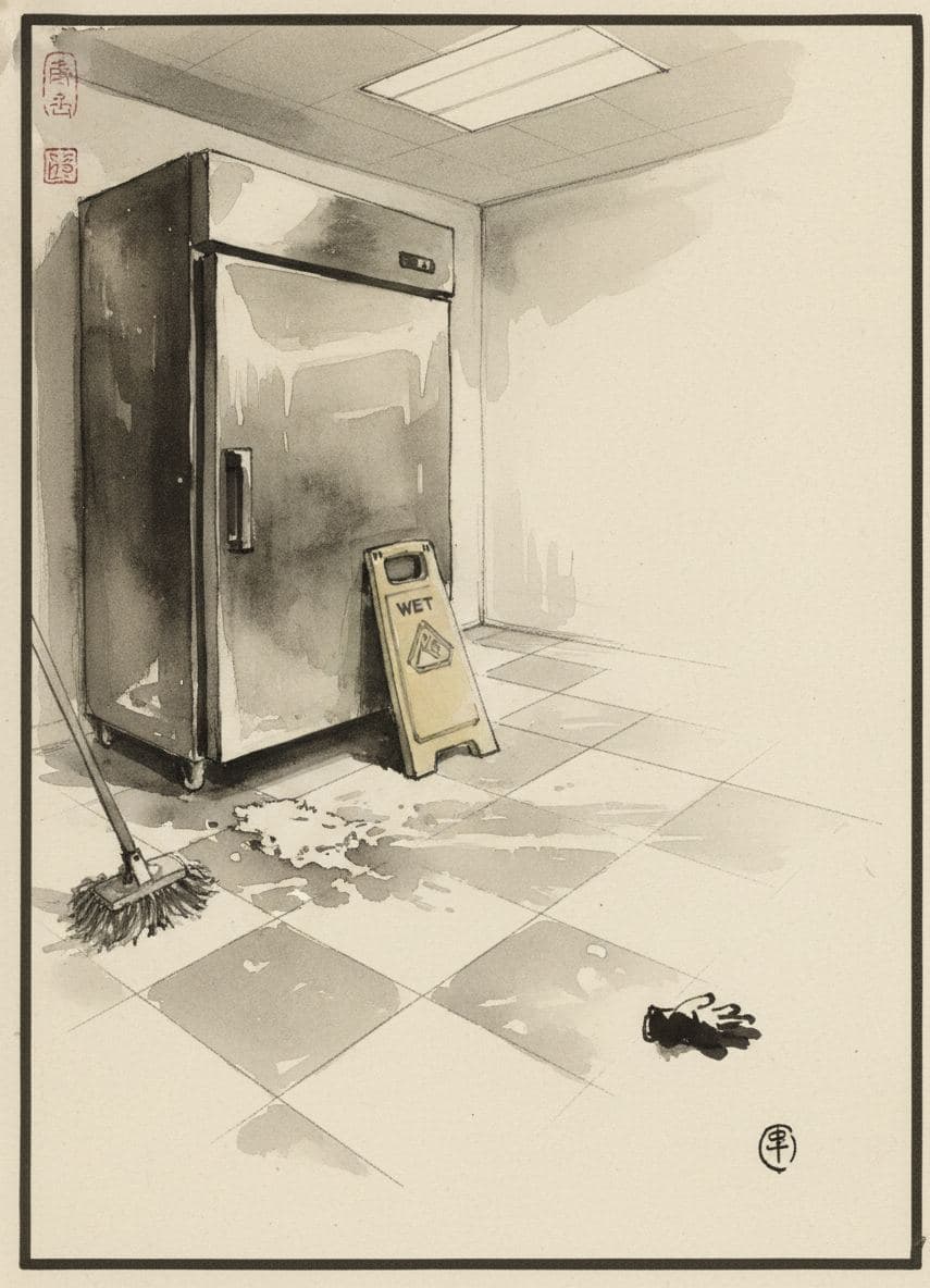 The Floor Was Cleaned — painting by Rafał Zborowski — MODULAR · a one-of-a-kind original