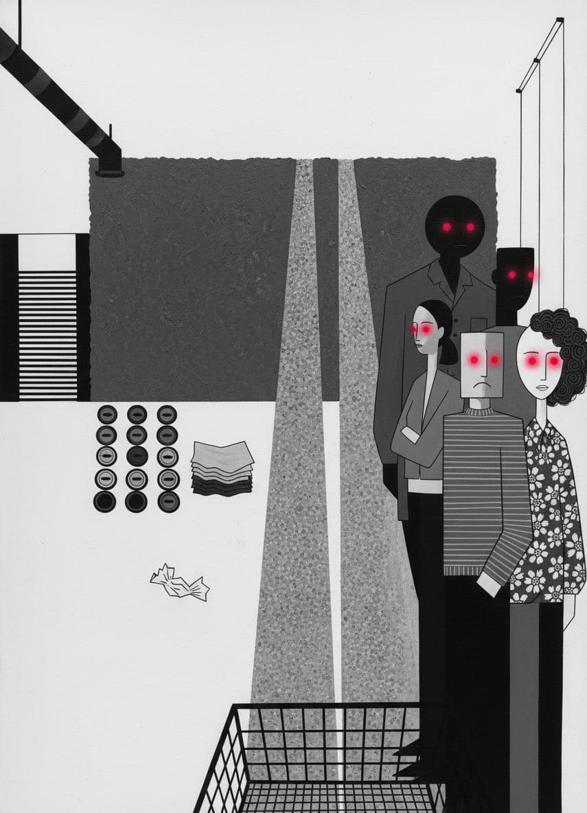 The Football Pitch Exit — abstract work by Viktor Eklund — MODULAR · a one-of-a-kind original