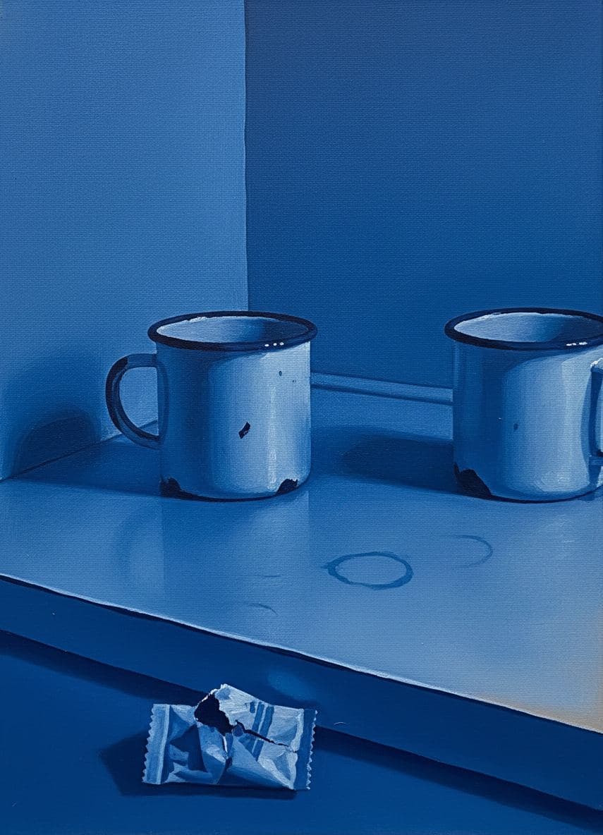 The Gecko and the Cold Mugs — abstract work by Saskia Vandenberg — MODULAR · a one-of-a-kind original