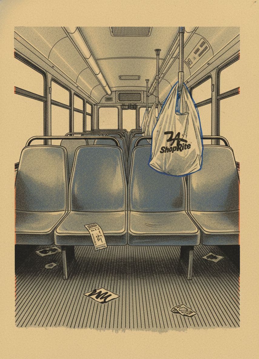 The Grocery Bag's First Ride — print by Hilda Prosser — MODULAR · a one-of-a-kind original