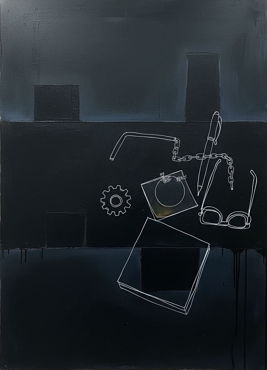 The Hesitant Scrawl — abstract work by Stefan Tannhäuser — MODULAR · a one-of-a-kind original