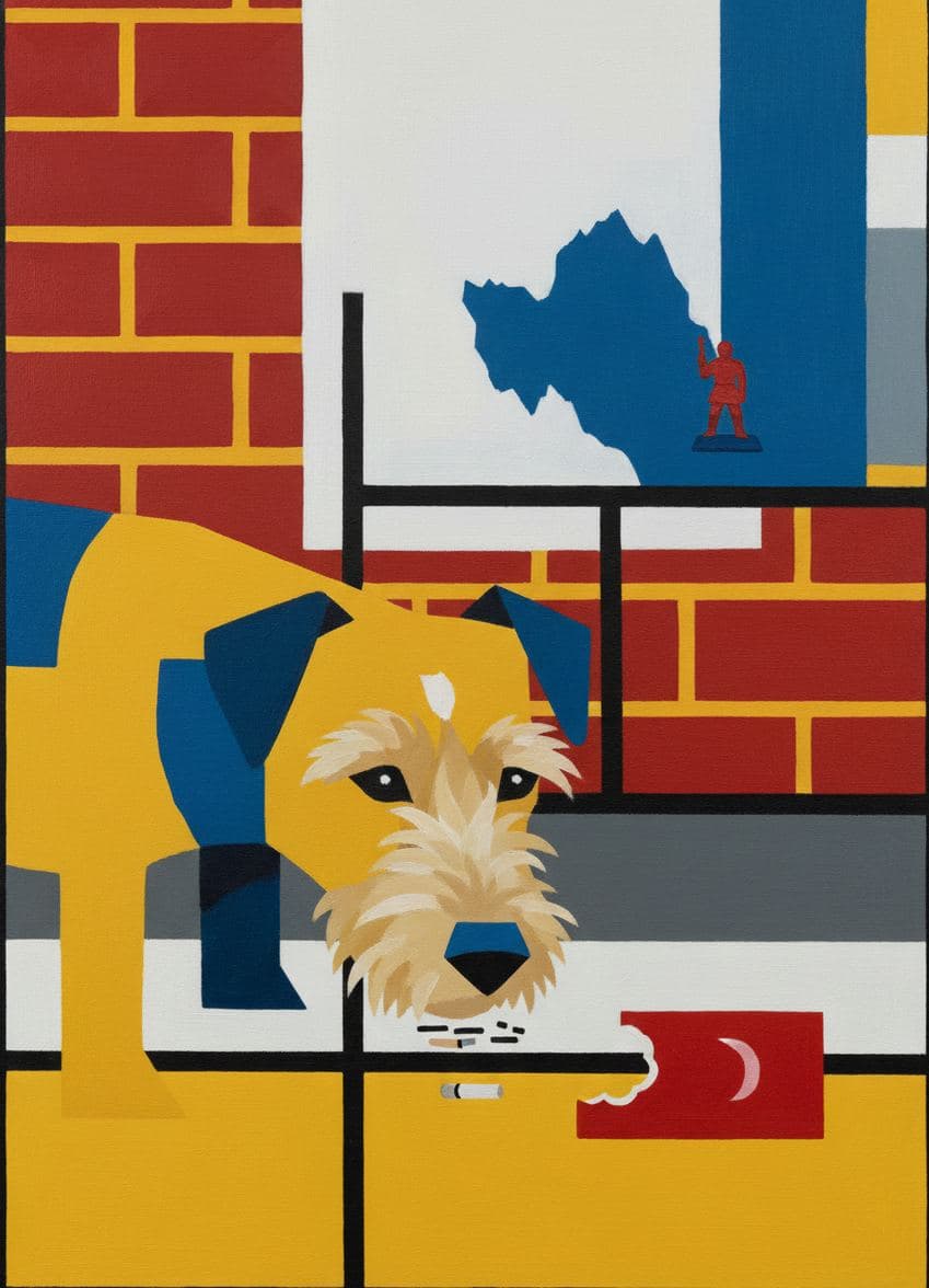 The Hound and the Ashtray — abstract work by Saskia Vandenberg — MODULAR · a one-of-a-kind original
