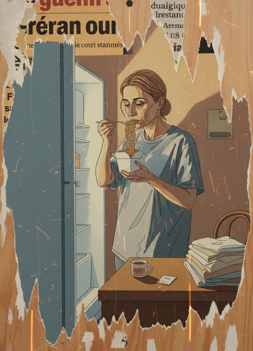The Last Helping of Lo Mein — collage by Irmela Bechmann — MODULAR · a one-of-a-kind original