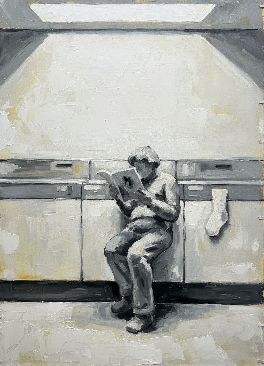 The Laundromat Dreamer — abstract work by Viktor Eklund — MODULAR · a one-of-a-kind original