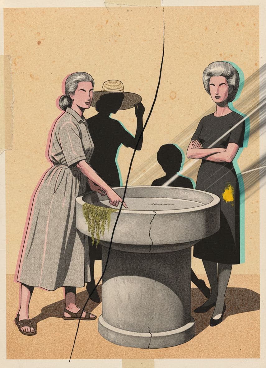 the moss gatherers — collage by Irmela Bechmann — MODULAR · a one-of-a-kind original