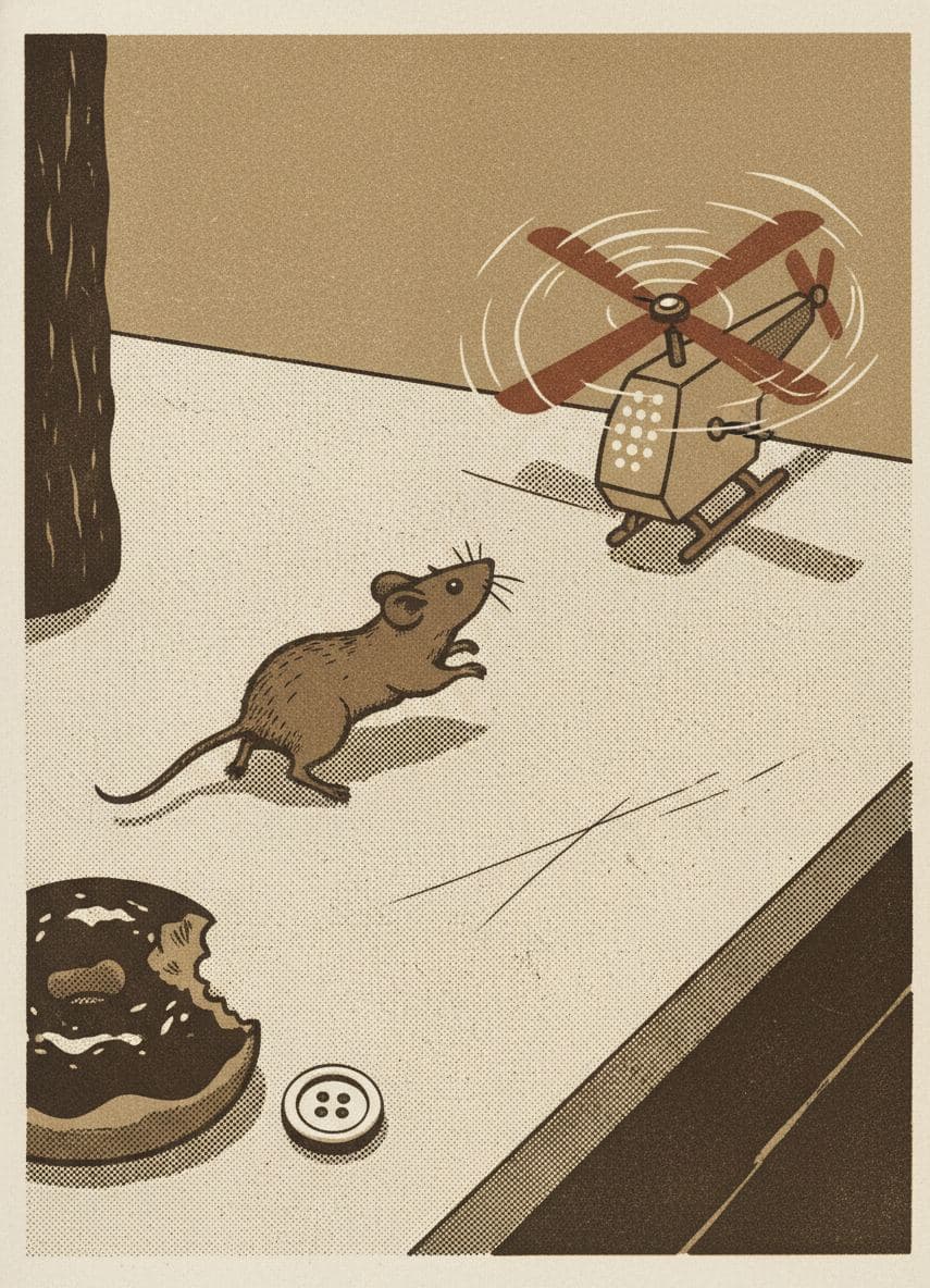 The Mouse Watching the Toy — print by Anya Pietrowski — MODULAR · a one-of-a-kind original