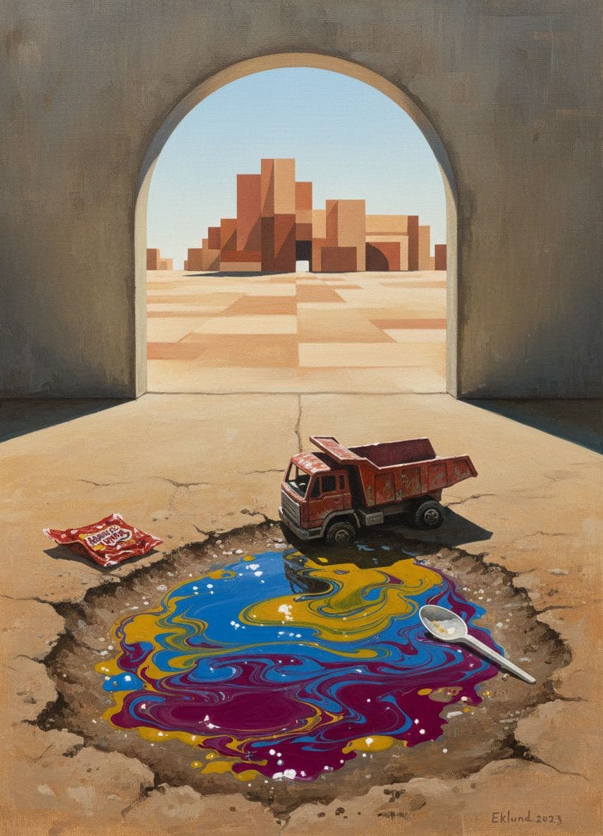 The Mud King’s Grand Defeat — abstract work by Viktor Eklund — MODULAR · a one-of-a-kind original