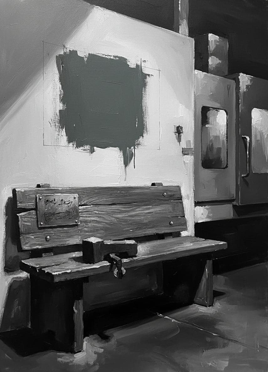 The Peculiar Teal Smudge — abstract work by Saskia Vandenberg — MODULAR · a one-of-a-kind original
