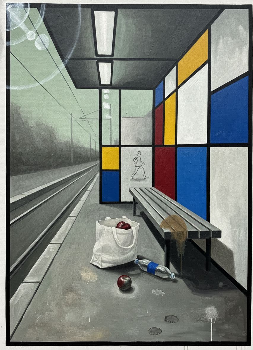 The Rewe Bag Arrives — abstract work by Viktor Eklund — MODULAR · a one-of-a-kind original
