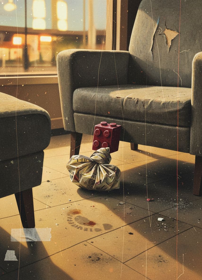 The Scuffed Red Brick — collage by Irmela Bechmann — MODULAR · a one-of-a-kind original